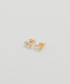 Jenni Kayne Ivy Emerald Cut Studs Gold Fashion