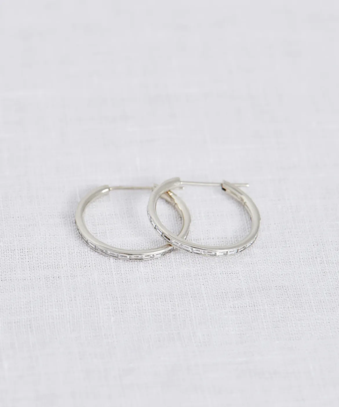 Jenni Kayne June Baguette Hoops White Gold Sale