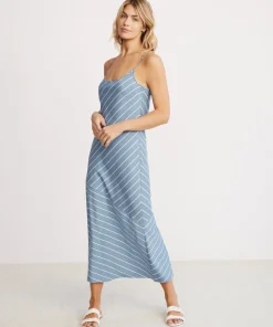 Jenni Kayne Kendall Slip Dress Vintage Blue Stripe Outlet