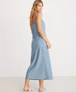 Jenni Kayne Kendall Slip Dress Vintage Blue Stripe Outlet