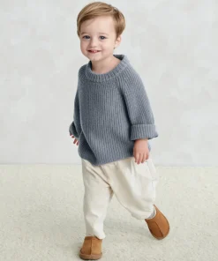 Jenni Kayne Kids' Fisherman Sweater Dusty Blue Sale