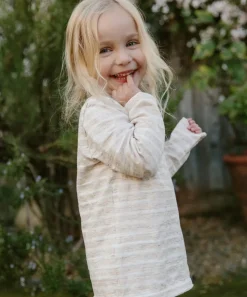 Jenni Kayne Kids' Rue Long Sleeve Tee Oatmeal Stripe New