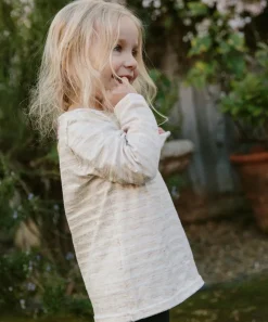 Jenni Kayne Kids' Rue Long Sleeve Tee Oatmeal Stripe New