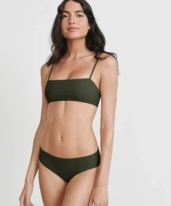 Jenni Kayne Kumu Bikini Top Dark Olive New
