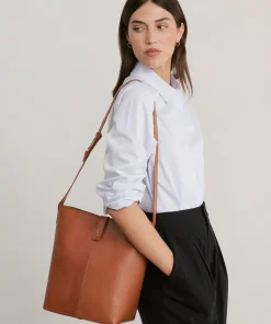 Jenni Kayne Leather Bucket Bag Cognac Clearance