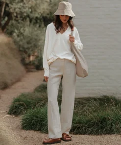 Jenni Kayne Linen Bucket Hat Natural Online