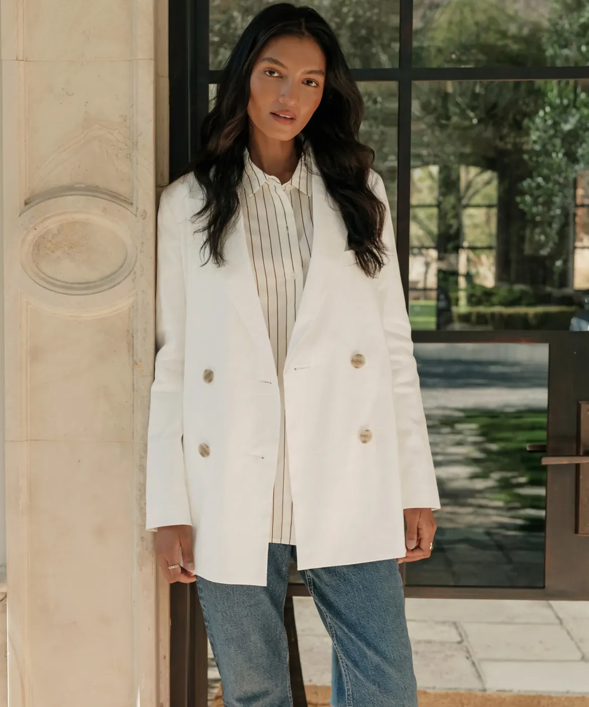 Jenni Kayne Linen Keaton Blazer Ivory Clearance