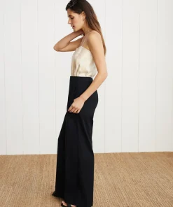 Jenni Kayne Linen Keaton Pant Black Clearance