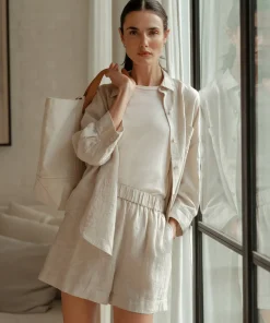 Jenni Kayne Linen Logan Short Natural New