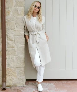 Jenni Kayne Linen Trench Coat Natural New