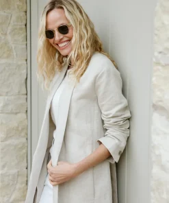 Jenni Kayne Linen Trench Coat Natural New