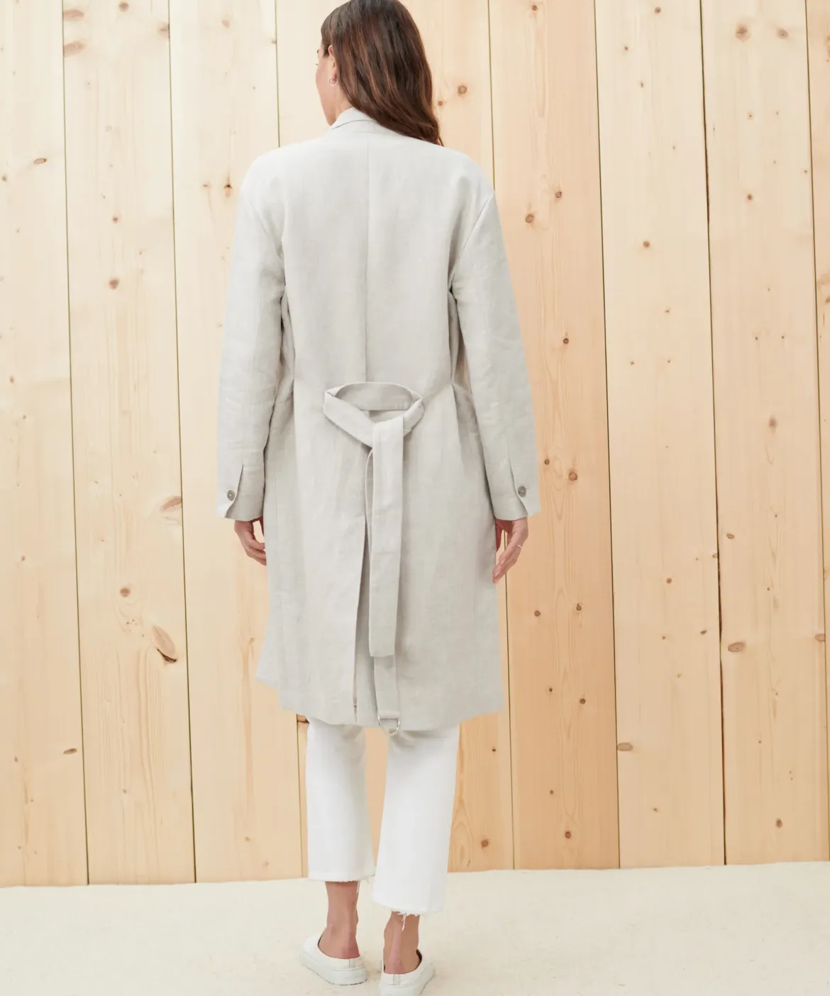 Jenni Kayne Linen Trench Coat Natural New