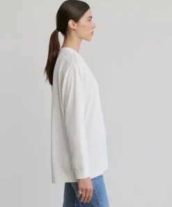 Jenni Kayne Long-Sleeve Vintage Pocket Tee Ivory Clearance