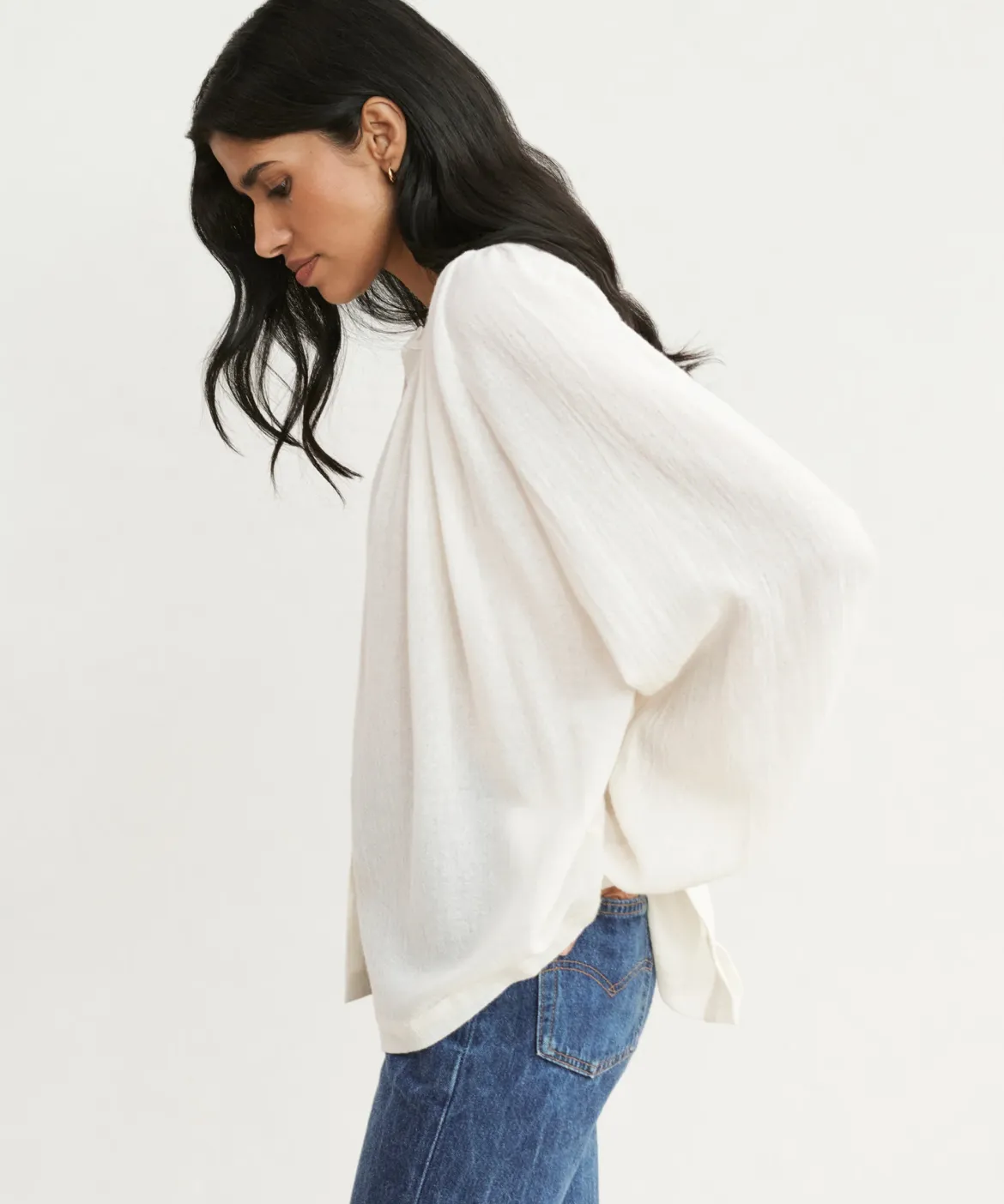 Jenni Kayne Long-Sleeve Willow Blouse Ivory Discount