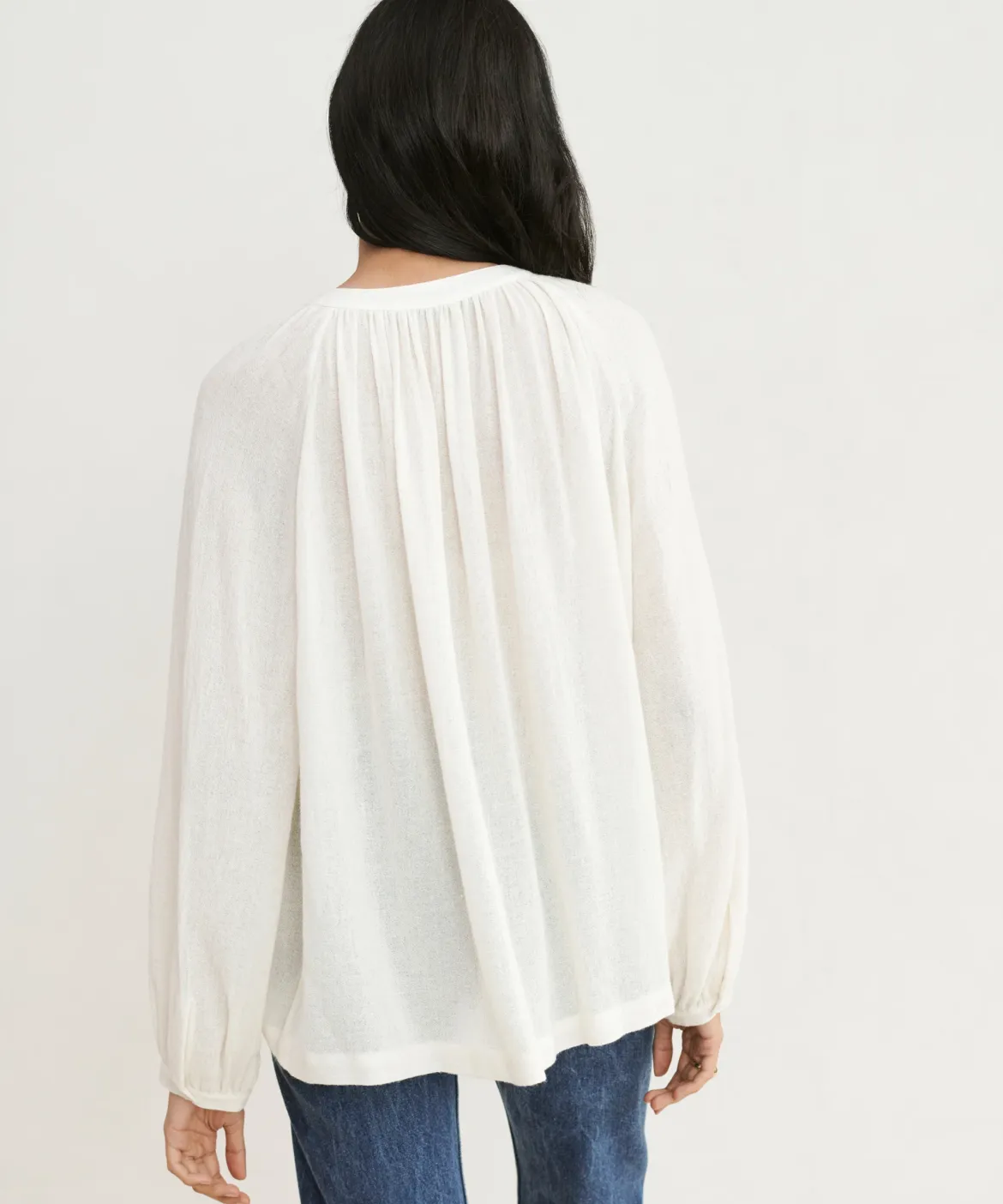 Jenni Kayne Long-Sleeve Willow Blouse Ivory Discount