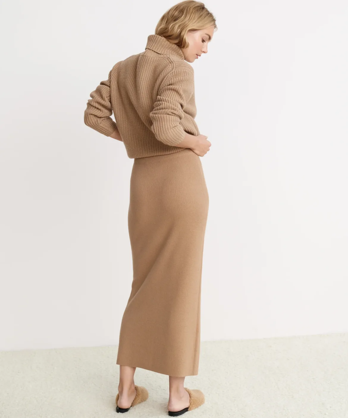 Jenni Kayne Ludlow Skirt Dark Camel Clearance