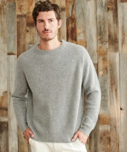 Jenni Kayne Men'S Cashmere Fisherman Sweater Heather Grey Best