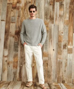 Jenni Kayne Men'S Cashmere Fisherman Sweater Heather Grey Best