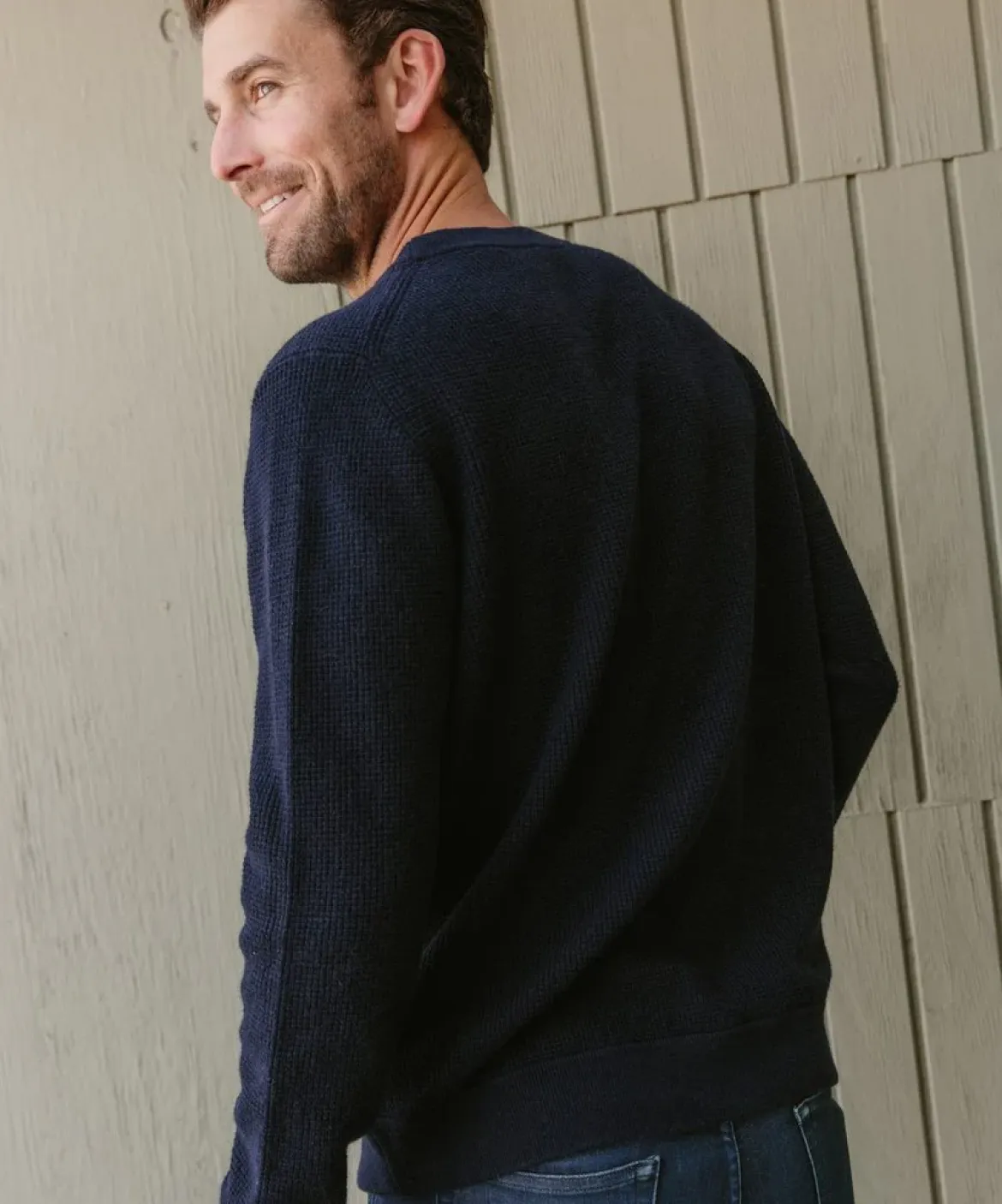 Jenni Kayne Men'S Thermal Crewneck Navy Best