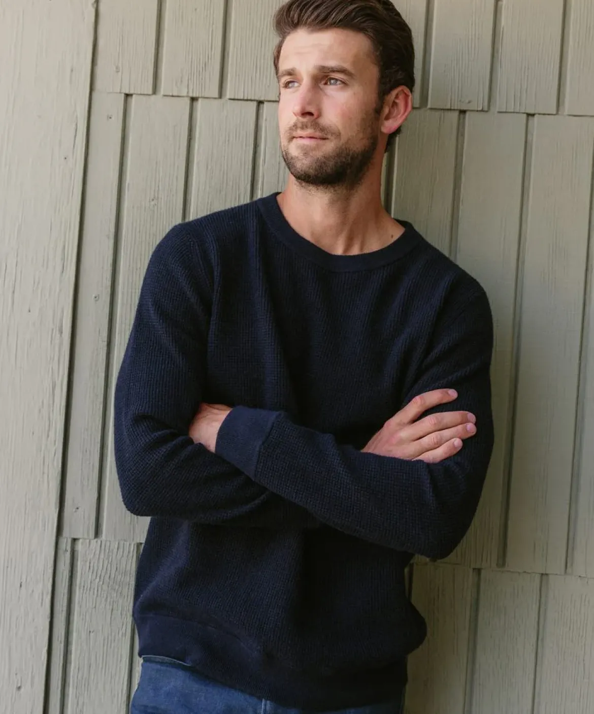 Jenni Kayne Men'S Thermal Crewneck Navy Best
