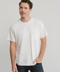 Jenni Kayne Men'S Vintage Pocket Tee Ivory New
