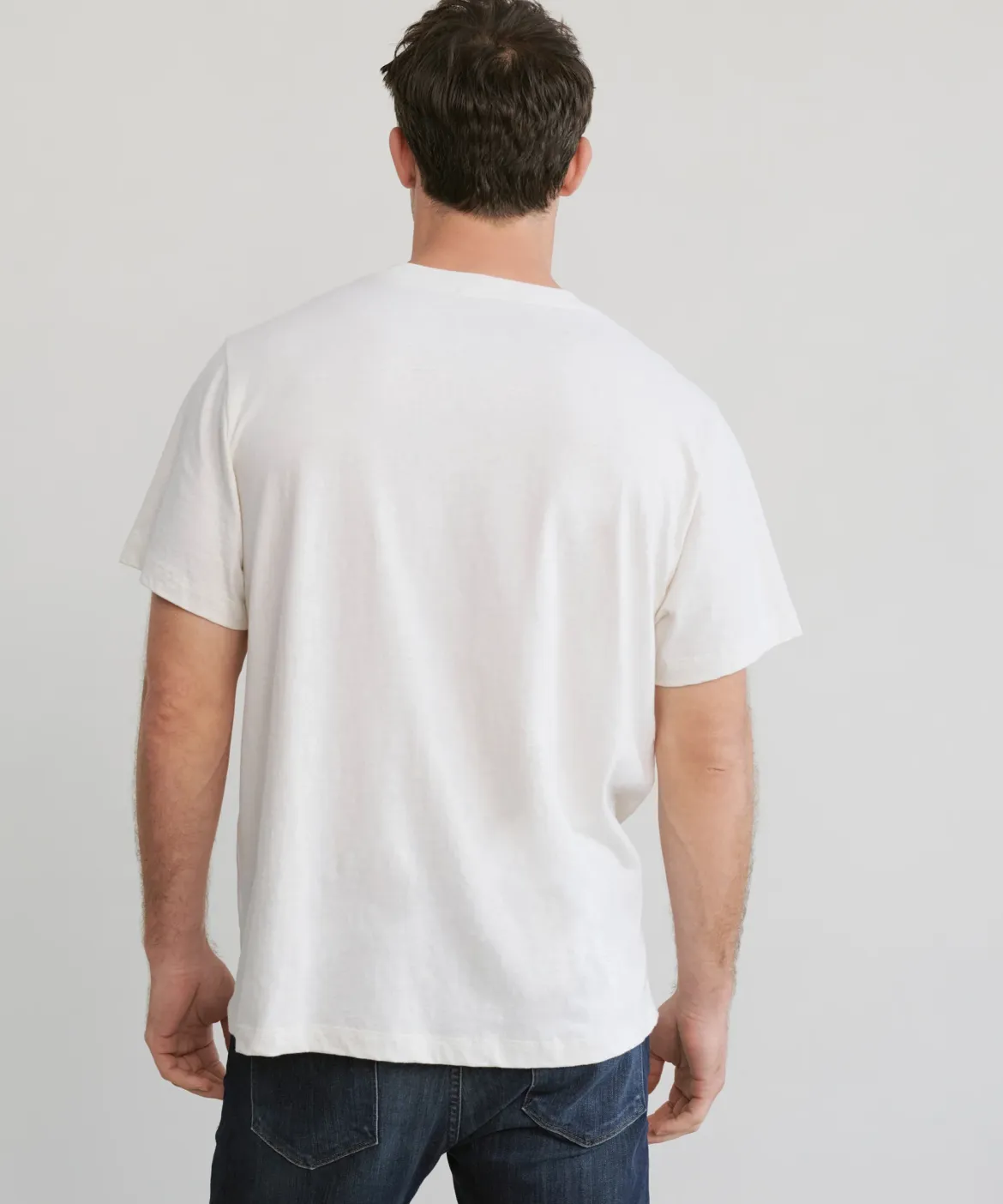 Jenni Kayne Men'S Vintage Pocket Tee Ivory New
