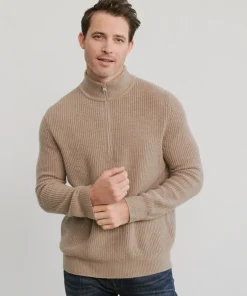 Jenni Kayne Men'S Wool Half Zip Stone Clearance