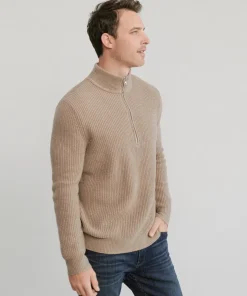 Jenni Kayne Men'S Wool Half Zip Stone Clearance