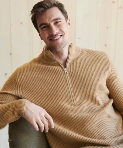 Jenni Kayne Men'S Wool Half Zip Camel Hot