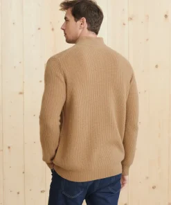 Jenni Kayne Men'S Wool Half Zip Camel Hot