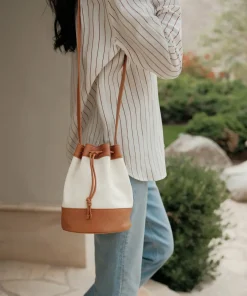 Jenni Kayne Mini Canvas Drawstring Bag Ivory Sale