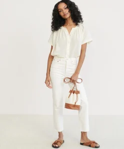 Jenni Kayne Mini Canvas Drawstring Bag Ivory Sale