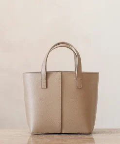 Jenni Kayne Mini Leather Tote Taupe New