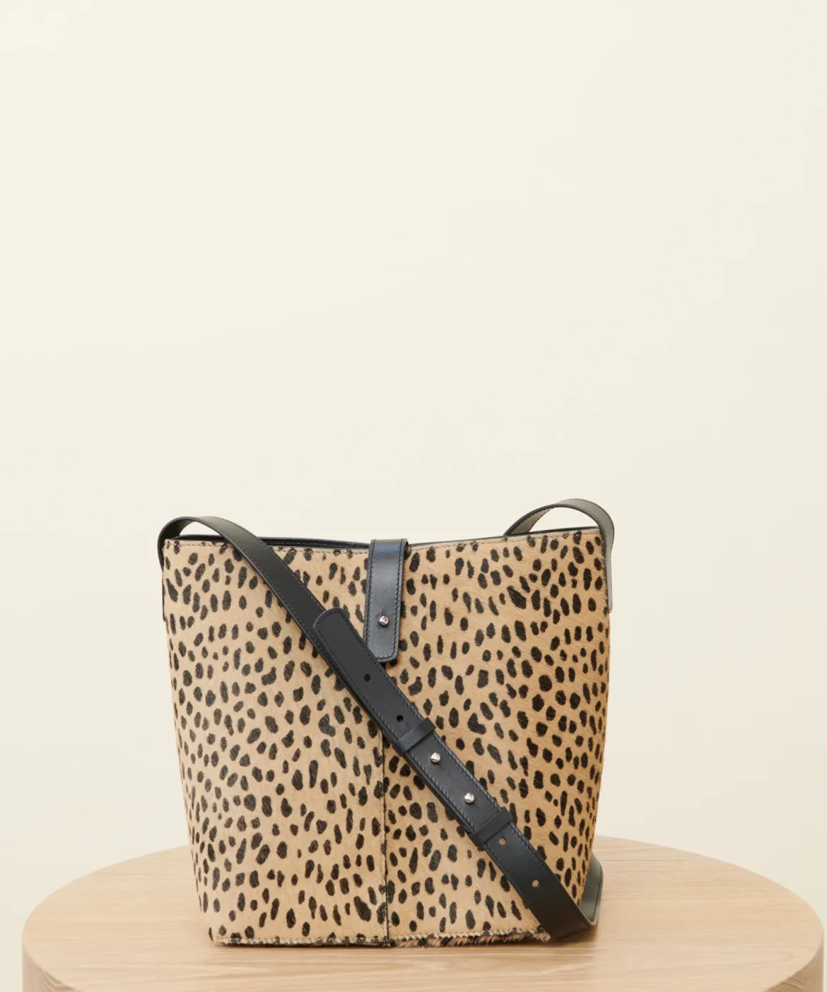 Jenni Kayne Mini Pony Hair Bucket Bag Cheetah Outlet