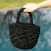 Jenni Kayne Mini Raffia Tote Black Outlet