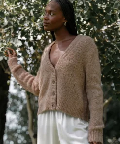 Jenni Kayne Mohair Boyfriend Cardigan Stone Hot