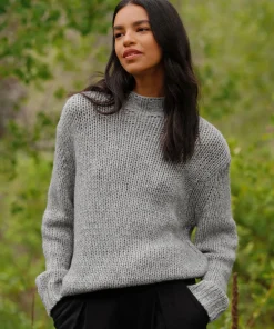 Jenni Kayne Moritz Mockneck Pullover Grey Marl Clearance