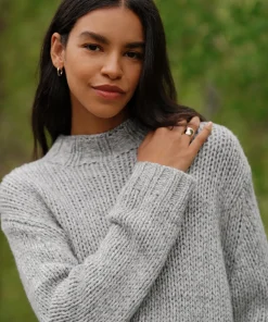 Jenni Kayne Moritz Mockneck Pullover Grey Marl Clearance