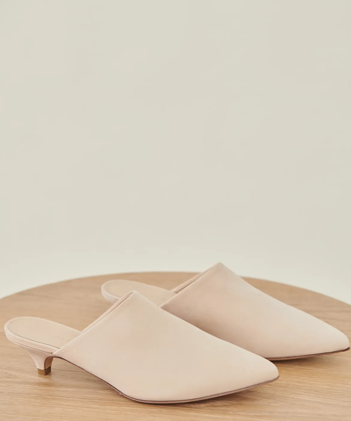 Jenni Kayne Oiled Leather Kitten Heel Mule Natural Discount