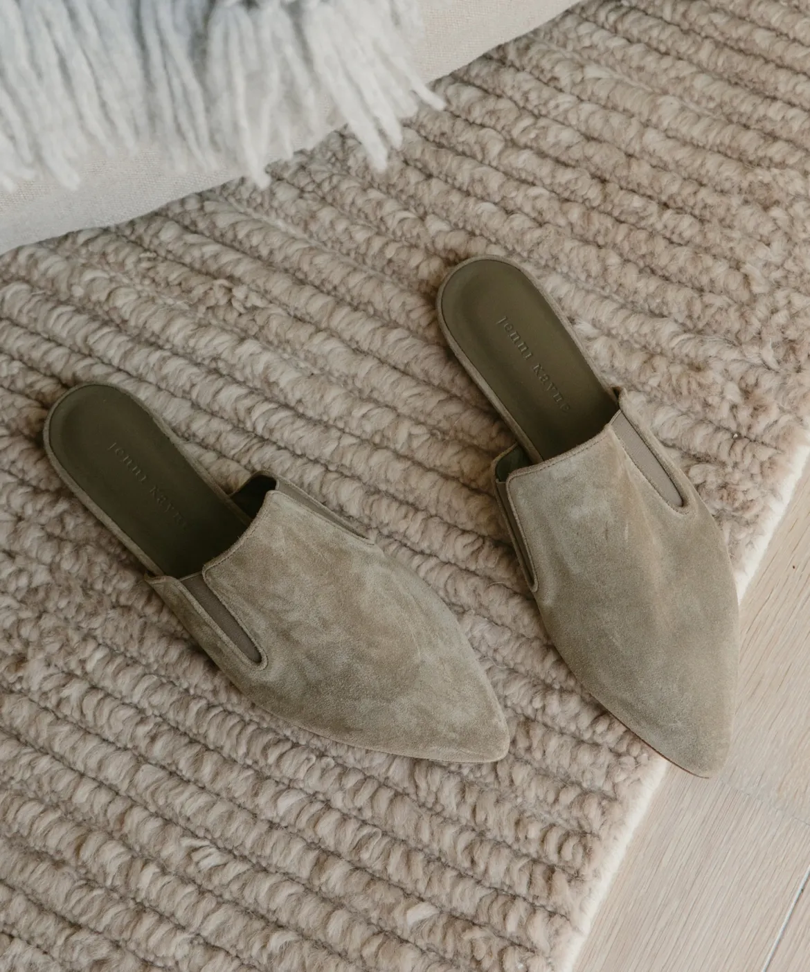 Jenni Kayne Oiled Leather Mule Olive Clearance