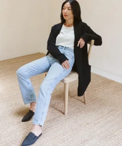 Jenni Kayne Oiled Leather Mule Navy Discount