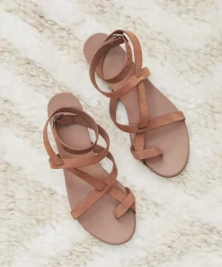 Jenni Kayne Oiled Leather Strappy Sandal Walnut Sale