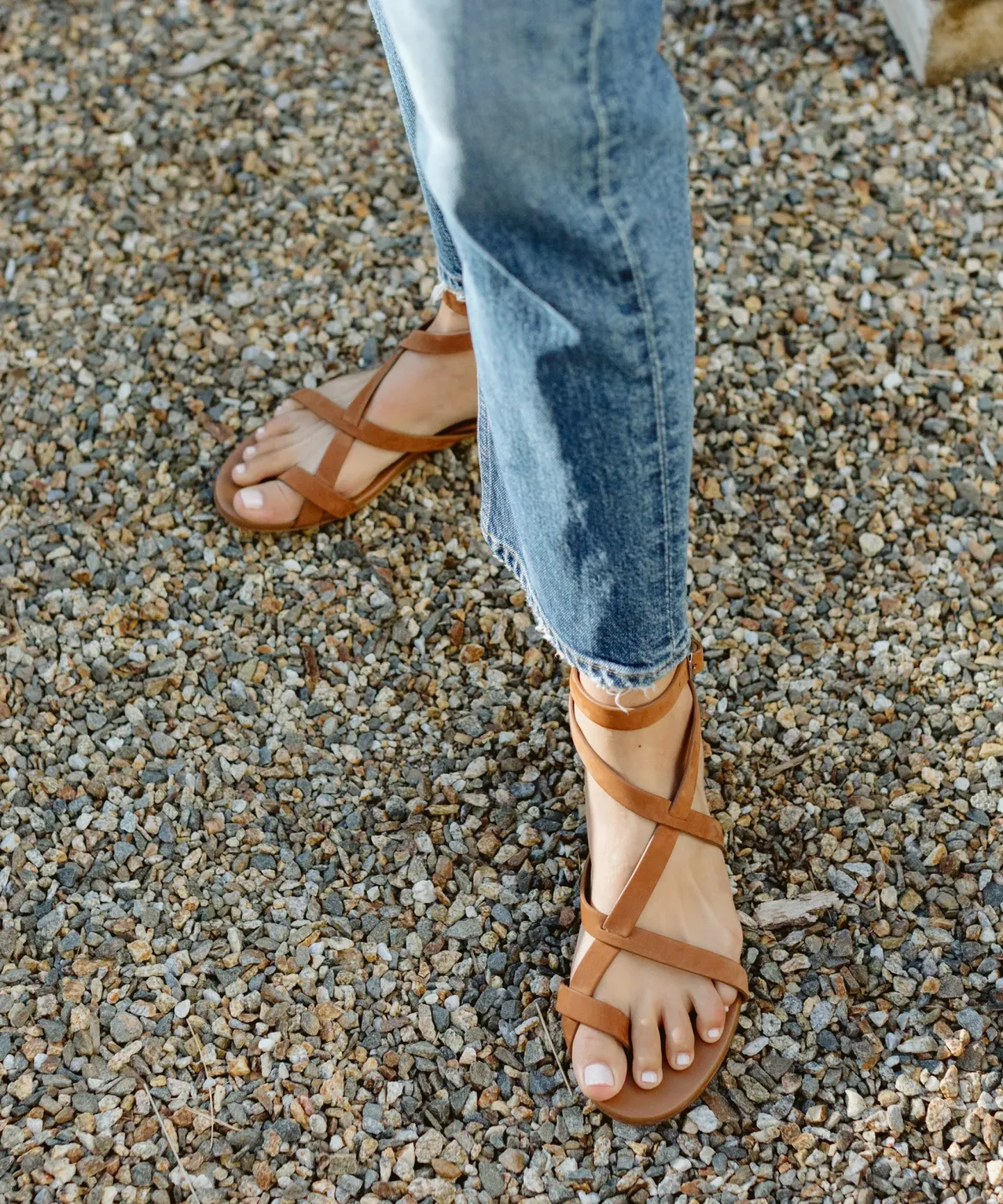 Jenni Kayne Oiled Leather Strappy Sandal Walnut Sale