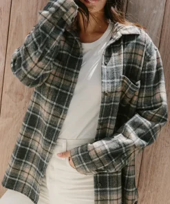 Jenni Kayne O'Keeffe Overshirt Charcoal Plaid Sale