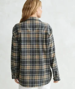 Jenni Kayne O'Keeffe Overshirt Charcoal Plaid Sale