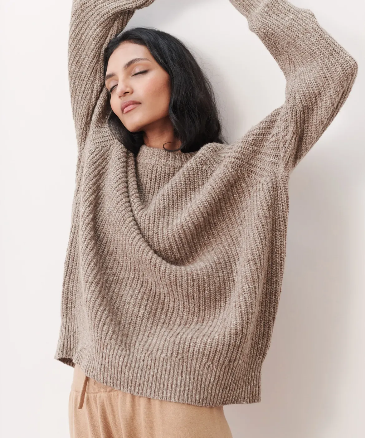 Jenni Kayne Oversized Cashmere Fisherman Taupe Online