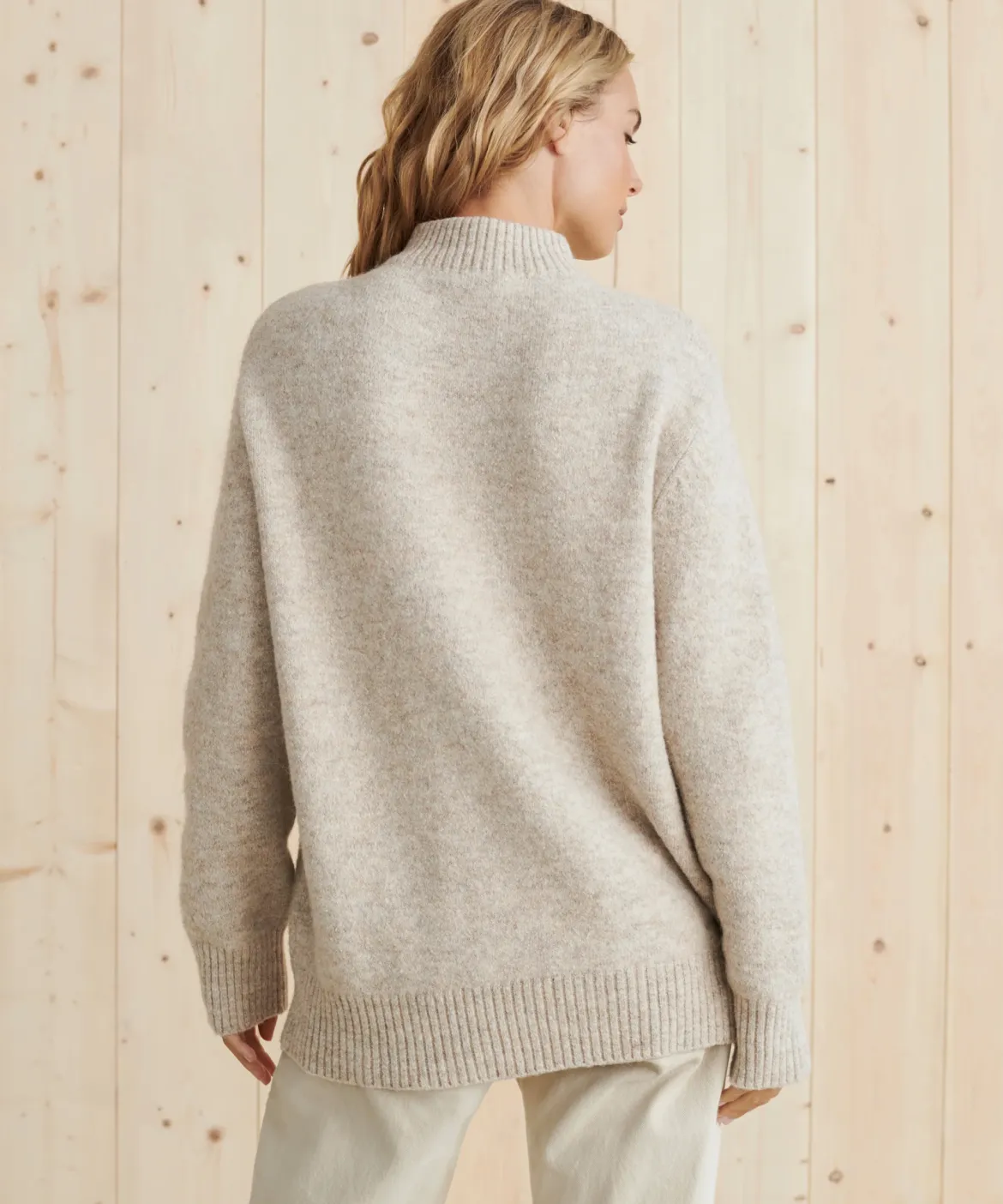 Jenni Kayne Oversized Cotton Pullover Oatmeal Online