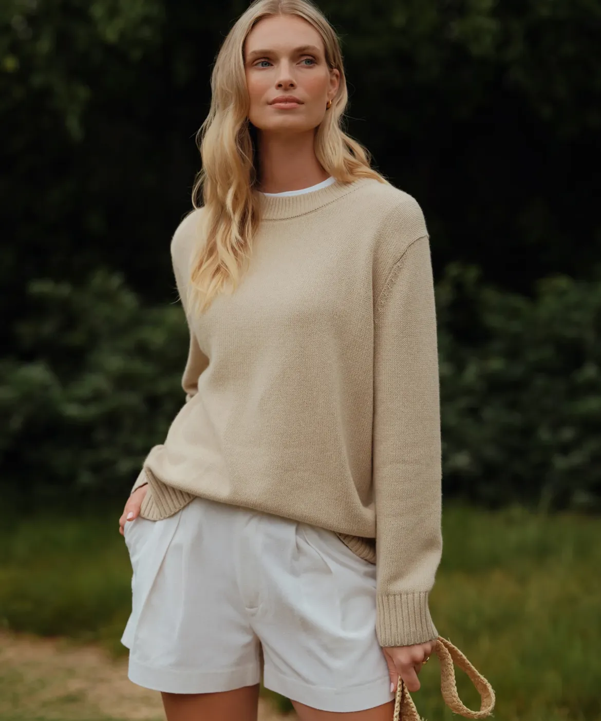 Jenni Kayne Oversized Crewneck Cream Best