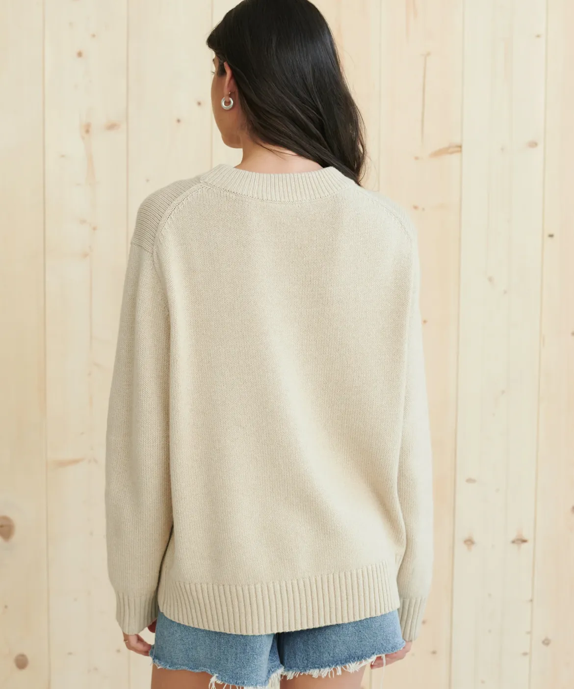 Jenni Kayne Oversized Crewneck Cream Best
