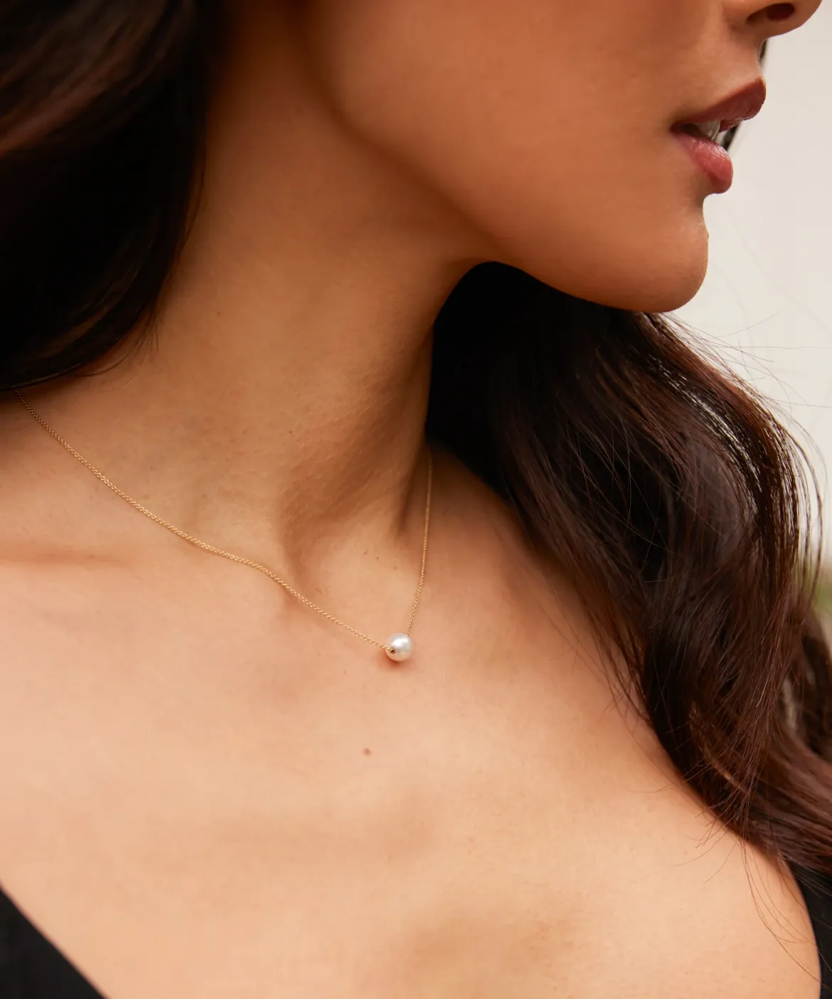 Jenni Kayne Philo Pearl Necklace Gold New